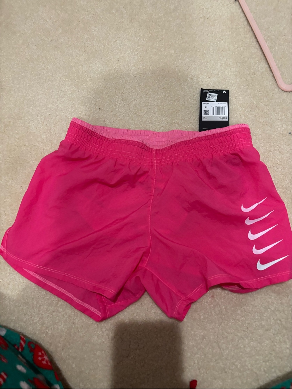 Nike Hot Pink women’s ' Athletic Shorts with White Swoosh Accents